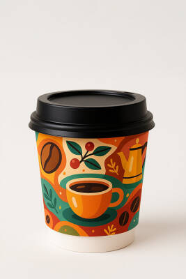 8 oz Baskılı DW Karton Bardak - 